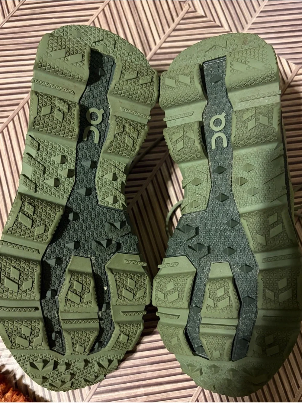 On Cloudventure 3.0 Women's Olive Green Trail Runners with Pink Interior